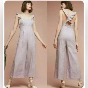 Anthropologie Nantucket Ruffled Jumpsuit Elevenses
